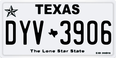 TX license plate DYV3906