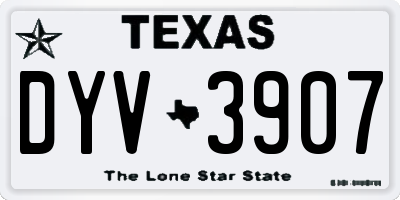 TX license plate DYV3907