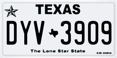 TX license plate DYV3909