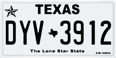 TX license plate DYV3912