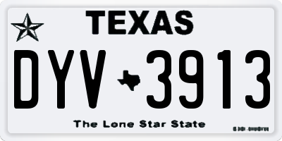TX license plate DYV3913