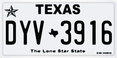 TX license plate DYV3916