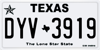 TX license plate DYV3919
