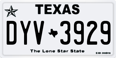 TX license plate DYV3929
