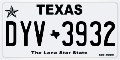 TX license plate DYV3932