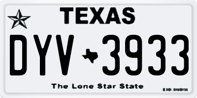 TX license plate DYV3933