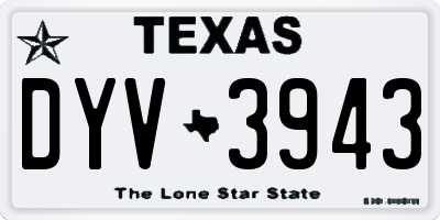 TX license plate DYV3943