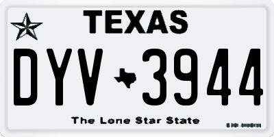 TX license plate DYV3944