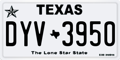 TX license plate DYV3950