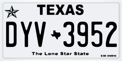 TX license plate DYV3952