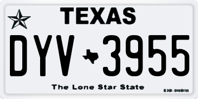 TX license plate DYV3955