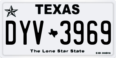 TX license plate DYV3969