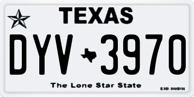 TX license plate DYV3970