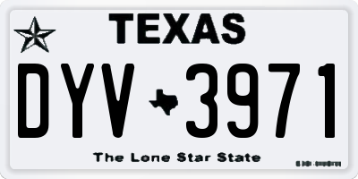 TX license plate DYV3971