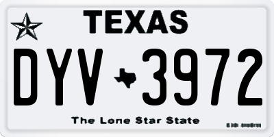 TX license plate DYV3972