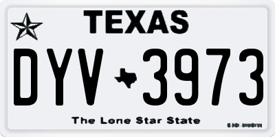 TX license plate DYV3973