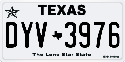 TX license plate DYV3976