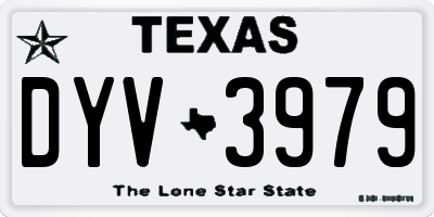 TX license plate DYV3979