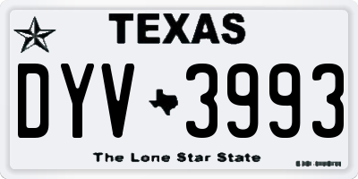 TX license plate DYV3993