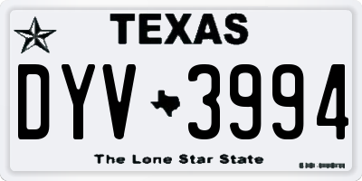 TX license plate DYV3994
