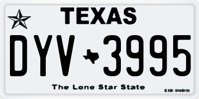 TX license plate DYV3995