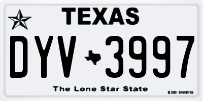 TX license plate DYV3997