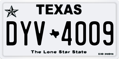 TX license plate DYV4009
