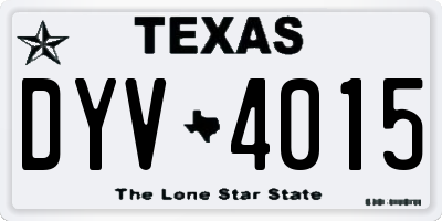 TX license plate DYV4015