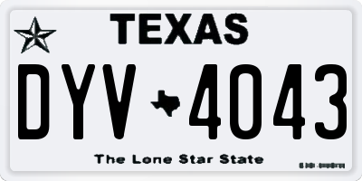 TX license plate DYV4043