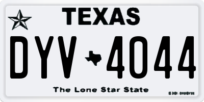 TX license plate DYV4044