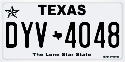 TX license plate DYV4048