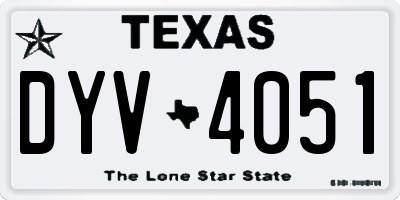 TX license plate DYV4051