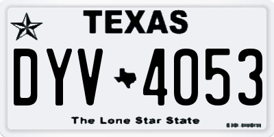 TX license plate DYV4053
