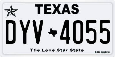 TX license plate DYV4055