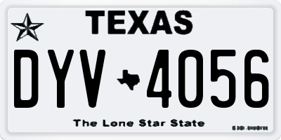 TX license plate DYV4056
