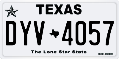 TX license plate DYV4057