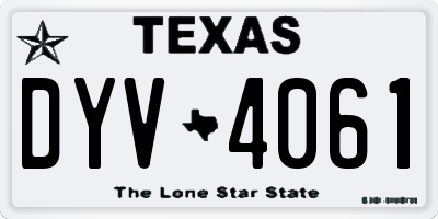 TX license plate DYV4061