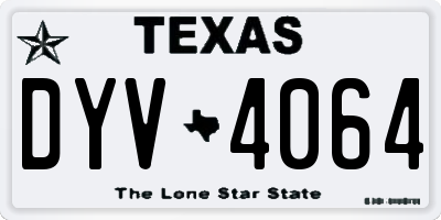TX license plate DYV4064