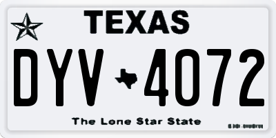 TX license plate DYV4072