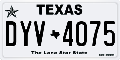 TX license plate DYV4075