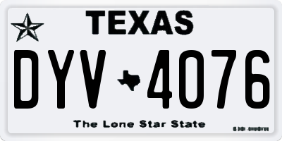 TX license plate DYV4076