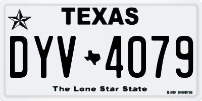 TX license plate DYV4079