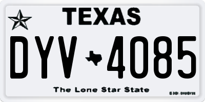 TX license plate DYV4085