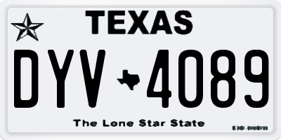 TX license plate DYV4089
