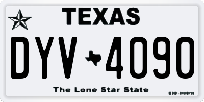 TX license plate DYV4090