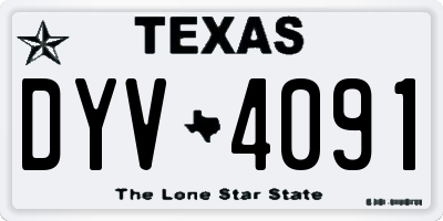 TX license plate DYV4091
