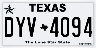 TX license plate DYV4094