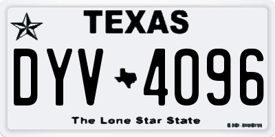 TX license plate DYV4096
