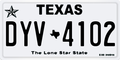TX license plate DYV4102