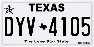 TX license plate DYV4105